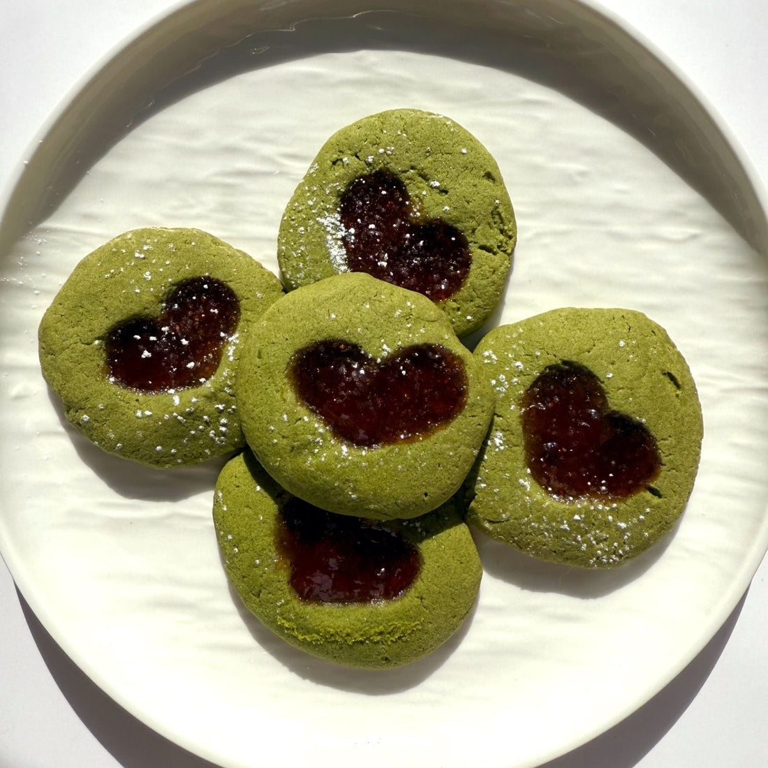 Matcha Thumbprint Cookies