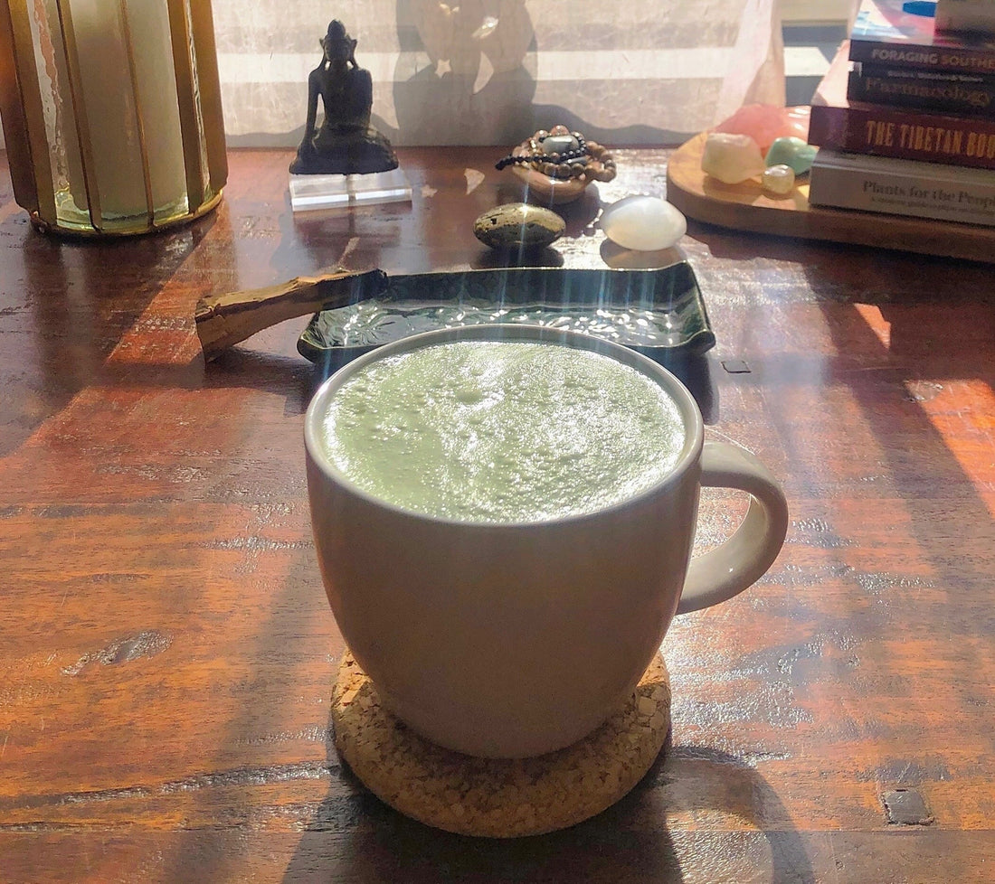 Morning matcha ritual at home reflecting the calm and intentional philosophy of Poṣaṇa